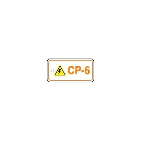 Accuform Energy Source ID Tag, CP-6, 1.5inx3in, Plastic, 5PK TDF206VPM